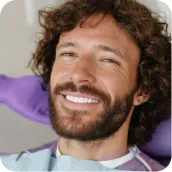 Happy man showing white teeth