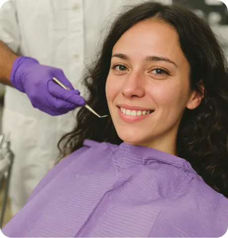 Smiling patient during a dental checkup
