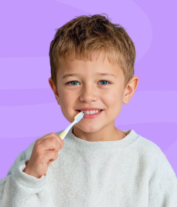 Boy brushing his teeth