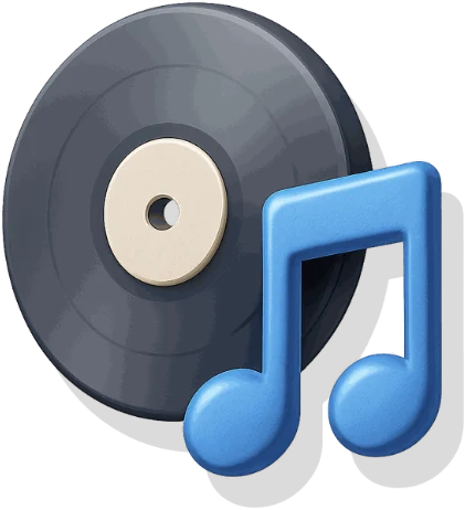 12-inch record with a music note